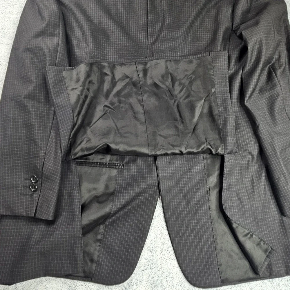 Canali Blazer Mens 44L 100% Wool Sport Coat Jacket Made In Italy Waffle Pattern